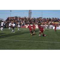Detroit City FC's Darren Smith reacts after his goal