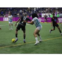 St. Louis Ambush defender Robert Williamson (right) vs. the Empire Strykers