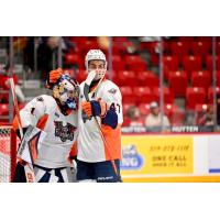 Flint Firebirds goaltender Mason Vaccari and center Alex Kostov