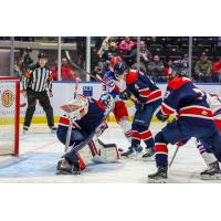 Saginaw Spirit goaltender Stepan Shurygin vs. the Kitchener Rangers
