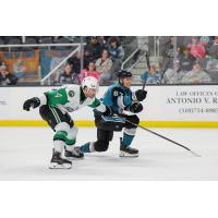 Texas Stars defenseman Luke Krys vs. the San Jose Barracuda