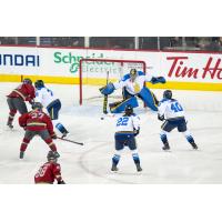 Ottawa Charge look for a goal-Scoring chance against the Toronto Sceptres