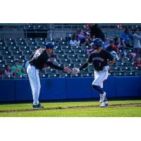 MJ Melendez of the Syracuse Mets rounds the bases