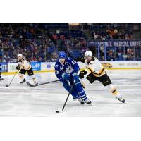 Syracuse Crunch forward Lucas Mercuri vs. the Providence Bruins