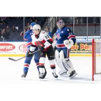 Belleville Senators right wing Graeme Clarke vs. the Rochester Americans