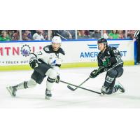 Wichita Thunder's Nolan Kneen and Utah Grizzlies' Reed Lebster on game night