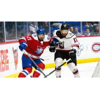 Adirondack Thunder forward Kevin O'Neil (right) vs. the Trois-Rivieres Lions