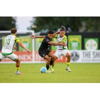 Oakland Roots with possession vs. the Tampa Bay Rowdies