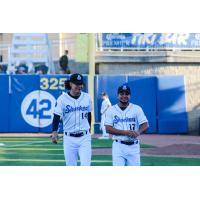 Biloxi Shuckers' Stiven Cruz and Anthony Flores