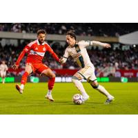 Chicago Fire FC's Philip Zinckernagel and Atlanta United's Matías Galarza in action
