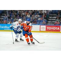 Syracuse Crunch left wing Nick Abruzzese vs. the Toronto Marlies