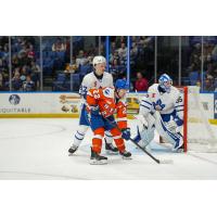 Syracuse Crunch left wing Jakob Pelletier vs. the Toronto Marlies