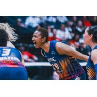 Grand Rapids Rise middle blocker Rhamat Alhassan