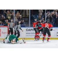 Kelowna Rockets celebrate a goal