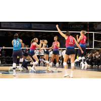 Omaha Supernovas celebrate during their match against the Orlando Valkyries