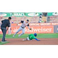 Kendall George of the Tulsa Drillers steals second