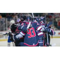 Adirondack Thunder celebratory huddle