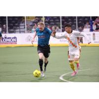 St. Louis Ambush midfielder Colin O'Keefe with possession vs. the San Diego Sockers