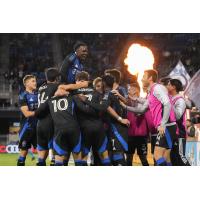 San Jose Earthquakes celebrate a goal against Austin FC