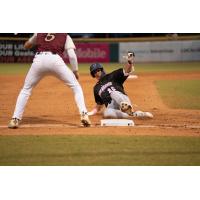 Pensacola Blue Wahoos first baseman Jay Beshears slides into third