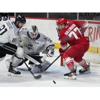 Allen Americans right wing Lukas Sillinger vs. the Idaho Steelheads