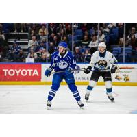 Syracuse Crunch forward Reece Newkirk vs. the Cleveland Monsters
