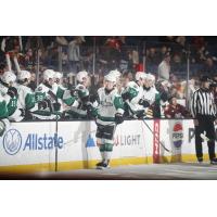Texas Stars forward Kole Lind along the bench