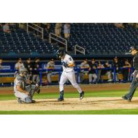 Biloxi Shuckers catcher Darrien Miller crosses home plate