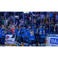 Springfield Thunderbirds celebrate the overtime winner in front of their fans