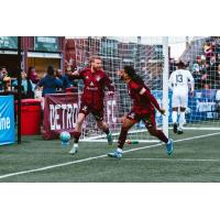 Detroit City FC celebrates a goal