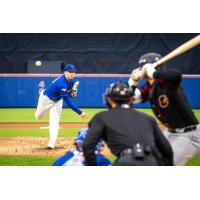 Syracuse Mets pitcher Jack Wenninger vs. the Rochester Red Wings
