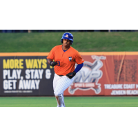 Julio Zayas of the St. Lucie Mets rounds the bases after his two-run homer