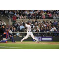 Garrett Martin at bat for the Somerset Patriots