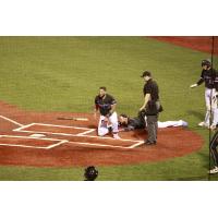 Lake Erie Crushers' Derek Vegas and lfredo Gonzalez at home