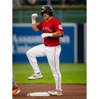 Worcester Red Sox center fielder Nate Eaton