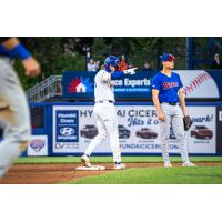 Ryan Clifford of the Syracuse Mets on second base