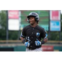 Biloxi Shuckers shortstop Jesús Made in the team's military-themed alternate jersey