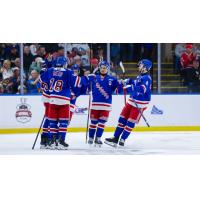 Kitchener Rangers gather following a goal