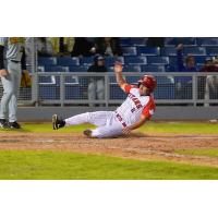 Ottawa Titans outfielder Chris Davis slides home
