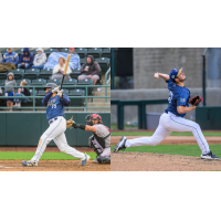 Tri-City Dust Devils' Jake Munroe and Francis Texido in action
