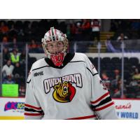 Goaltender Trenten Bennett with the Owen Sound Attack