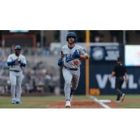 Taylor Young of the Tulsa Drillers rounds the bases