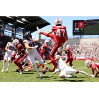 Orlando Storm wide receiver Jerome Kapp blocks a DC Defenders punt
