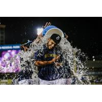 Biloxi Shuckers celebrate a win
