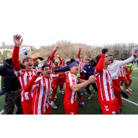 Atlético Ottawa celebrate
