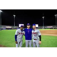 St. Lucie Mets pitchers Elwis Mijares, Cam Tilly and Chase Meggers (left to right)