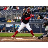 Matt Lloyd at bat for the Worcester Red Sox