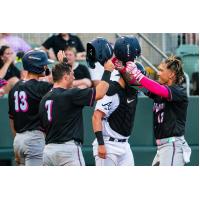 Pensacola Blue Wahoos exchange congratulations