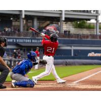 Worcester WooSox' Jason Delay at bat