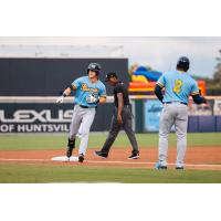 Montgomery Biscuits second baseman Émilien Pitre rounds the bases
